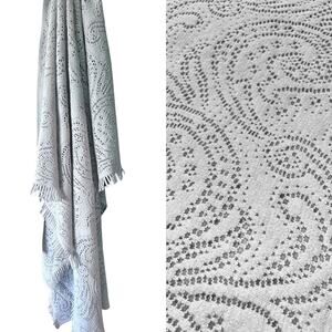 NWOT Inup Home Luxury THROW BLANKET Perforated Silver Gray PORTUGAL 55” x 65”